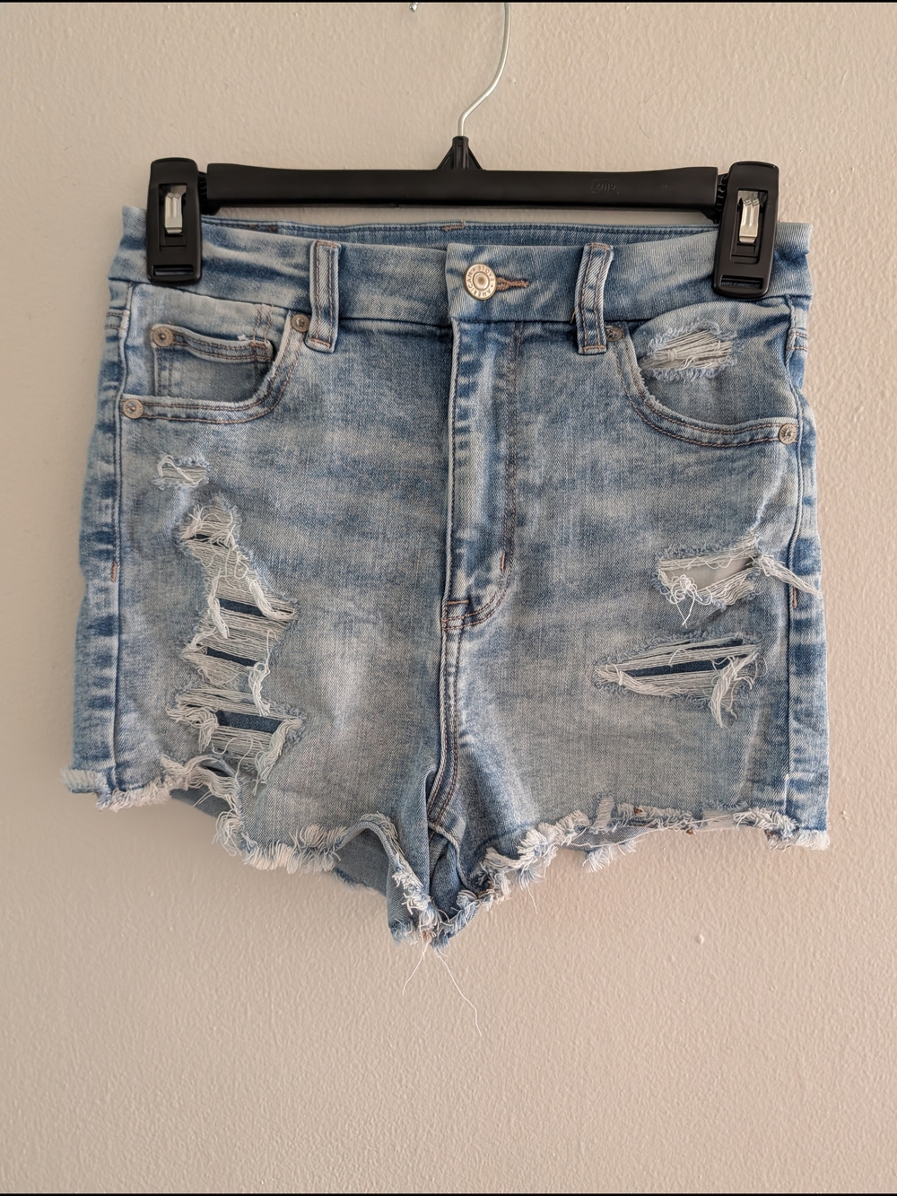 American Eagle Hi-Rise Shorts Micro Light Wash Size 2